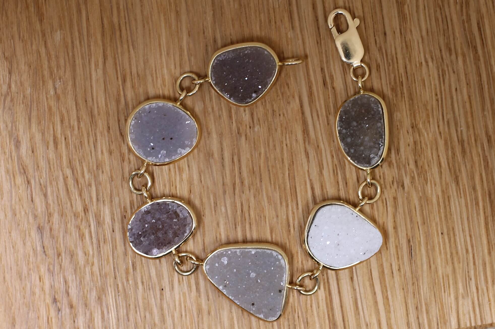 gold druzy bracelet