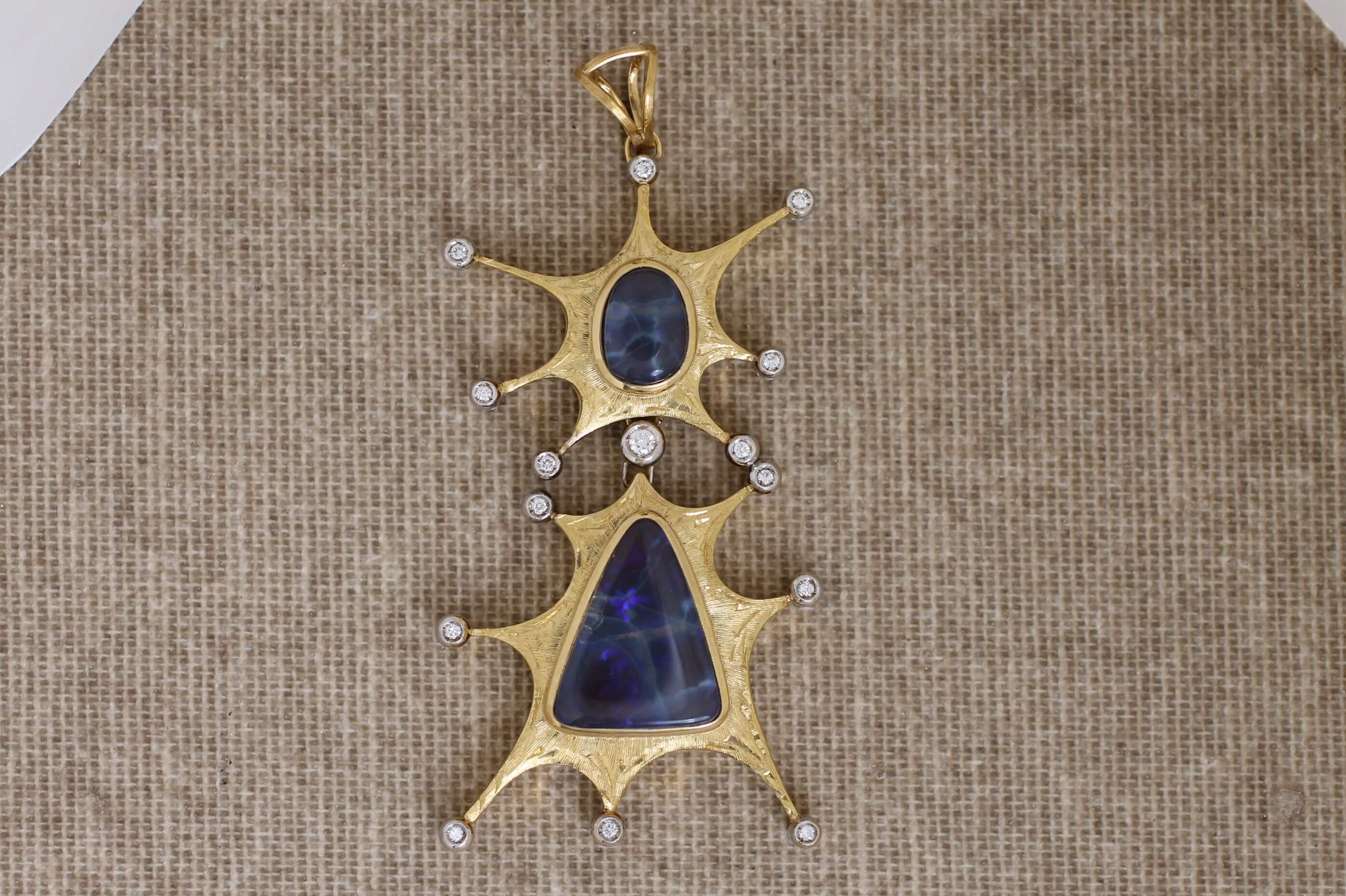 Gold, Opal and Diamonds Pendant