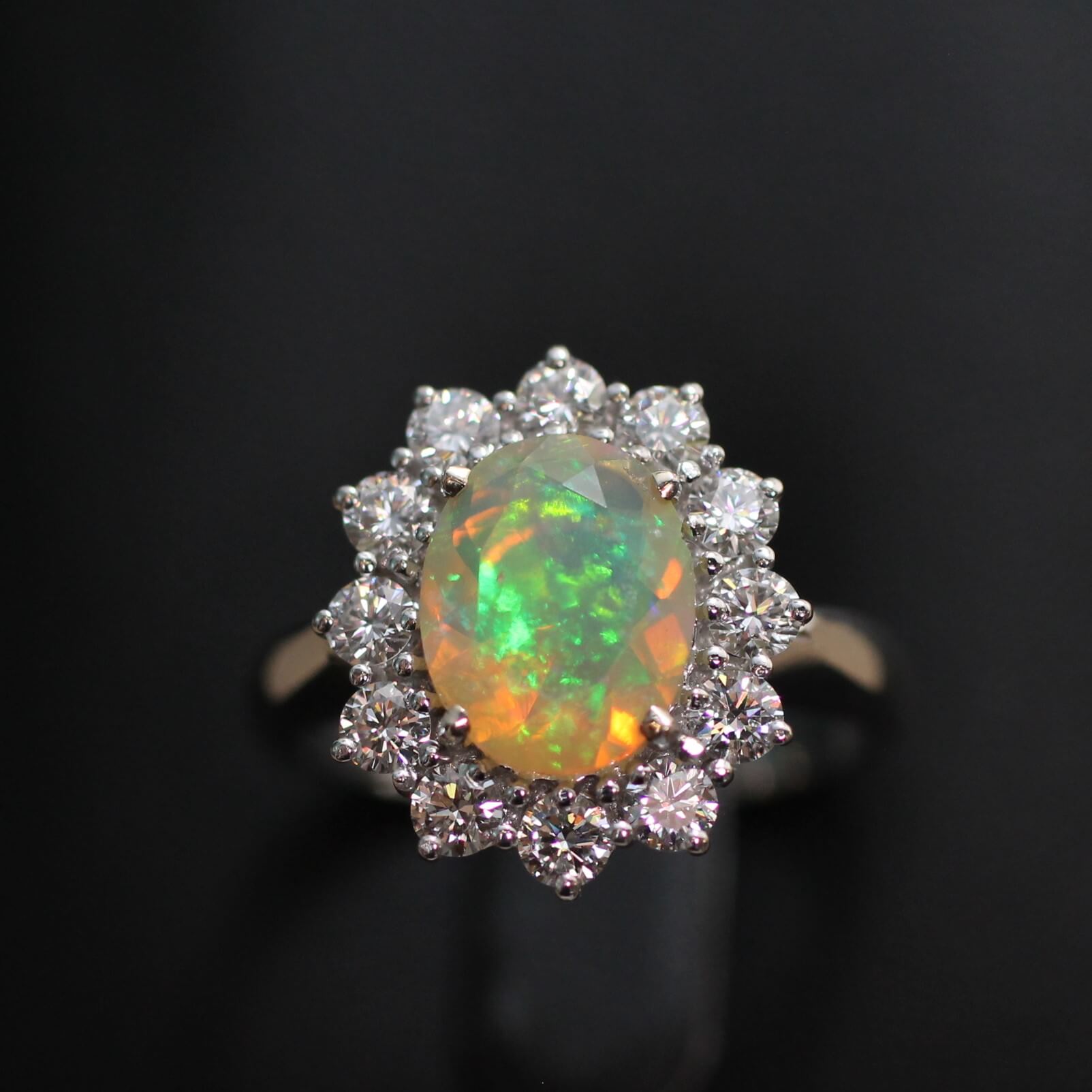 Gold, Ethiopian Opal and Diamonds Ring