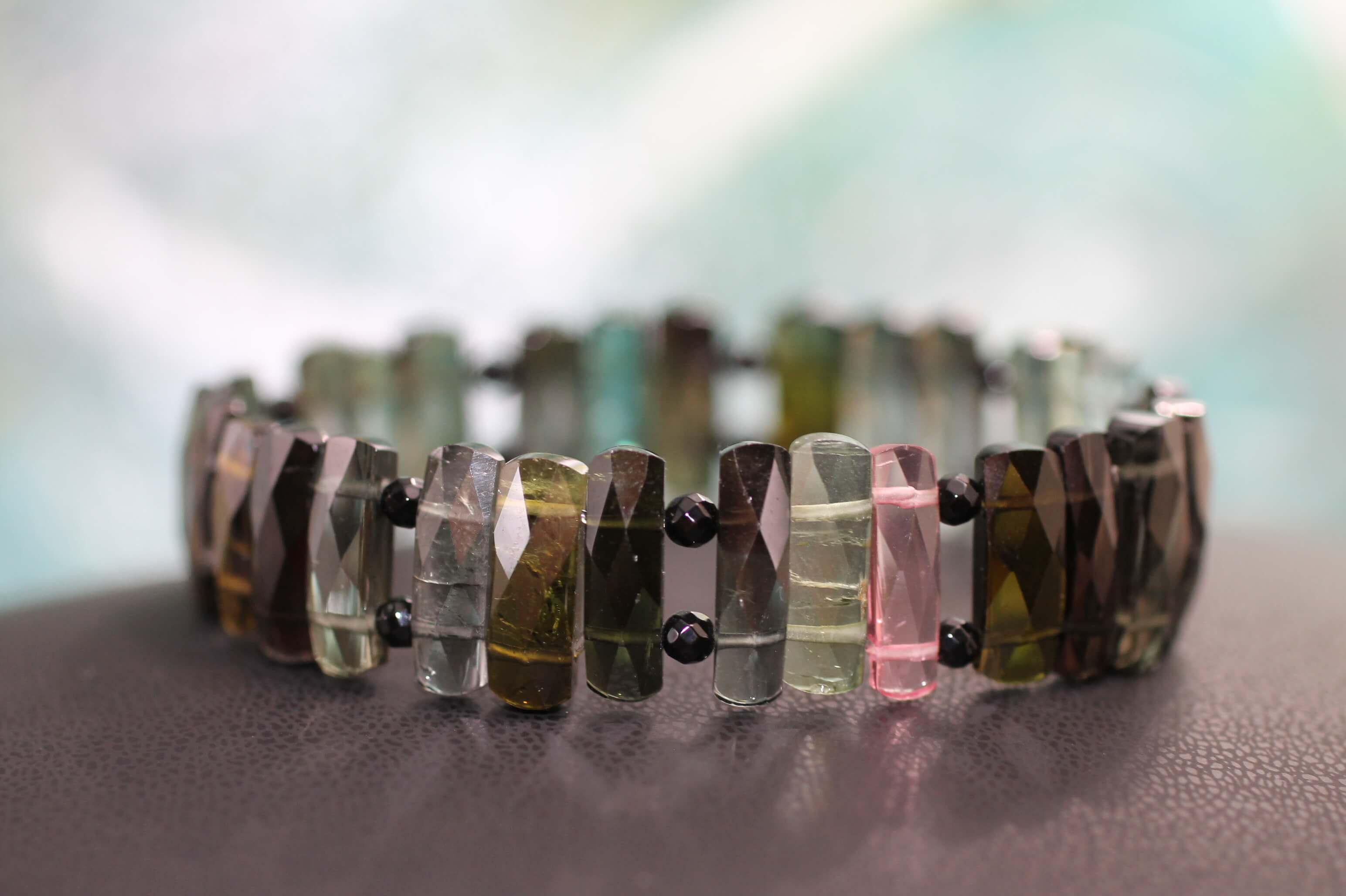 Tourmalines and Onyx Bracelet