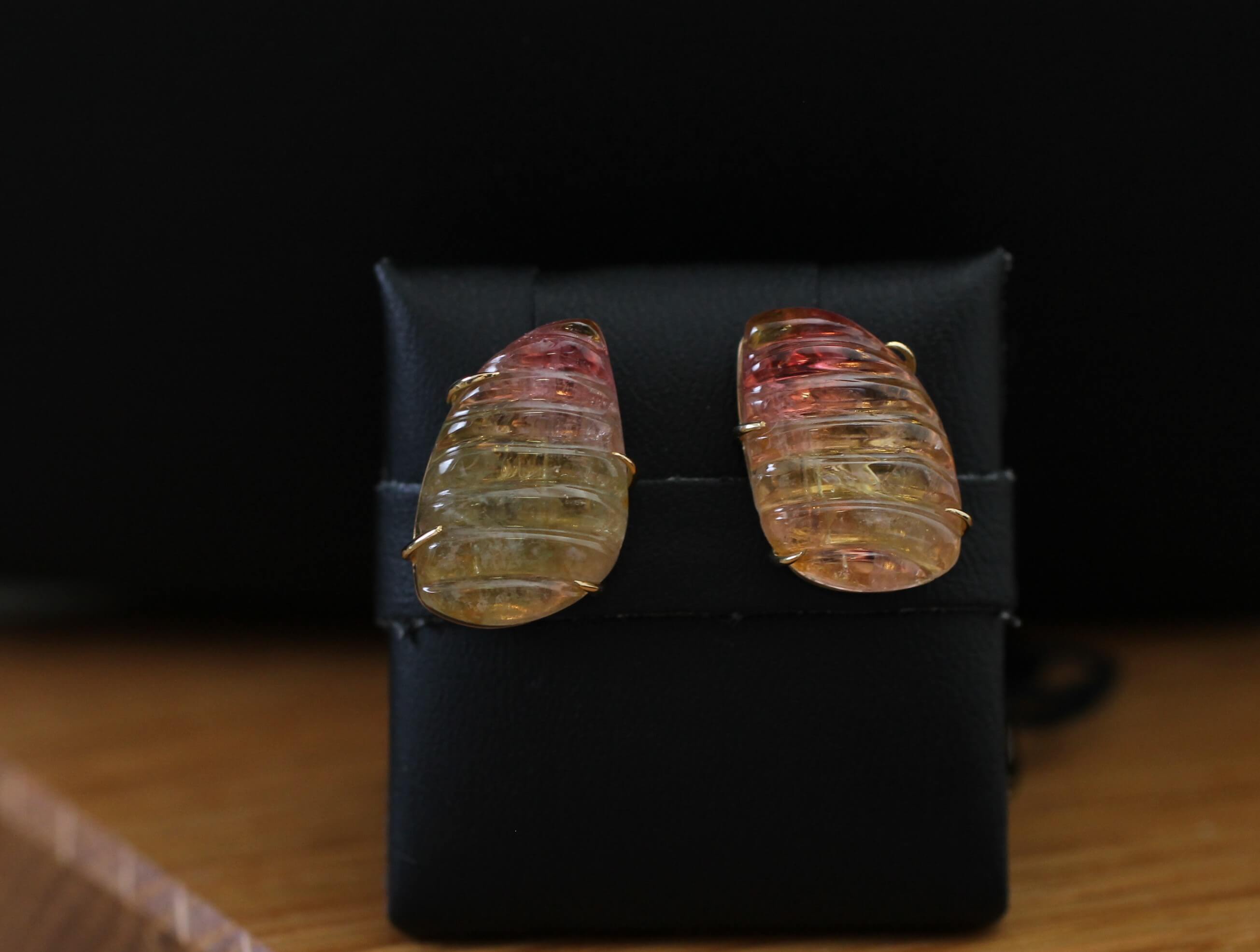 Gold and Tourmaline Earrings